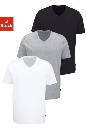 Bruno Banani T-Shirt, (3 tlg., 3er-Pack), mit V-Ausschnitt, perfekte Passform, aus elastischer Baumwolle