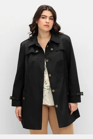 Sheego Trenchcoat »Leicht glänzende Longjacke mit dezentem Schimmer«