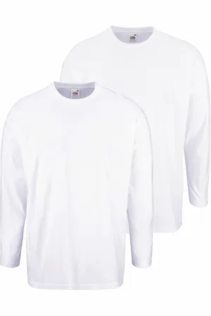 Fruit Of The Loom Langarmshirt, (Packung, 2 tlg.), aus reiner Baumwolle
