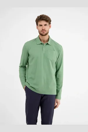 Lerros Langarm-Poloshirt, mit Logo Stickerei