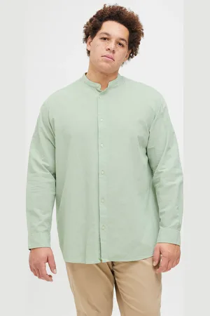 JACK & JONES Langarmhemd »JJEBREEZE LINEN BLE BAND SHIRT LS SN PLS«