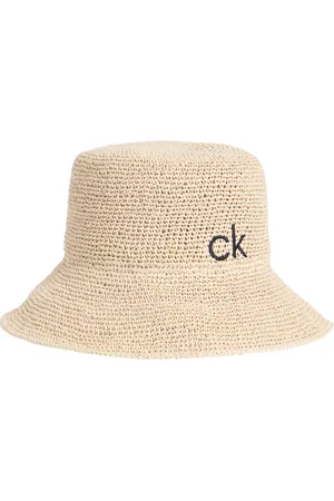 Calvin Klein Strohhut »WIDE BRIM STRAW BUCKET HAT«, in Flechtoptik