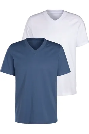 KangaROOS T-Shirt »Regular Fit,«, (2er-Pack), Freizeitshirt mit Kurzarm, V-Ausschnitt aus reine Baumwolle