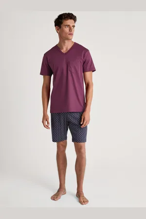 Calida Shorty »Relax Streamline«, (Set, 2 tlg.), mit V-Neck und aufgesetzte Brusttasche
