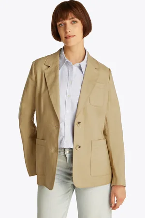 Tommy Hilfiger Kurzblazer »ESS LINEN REGULAR SB BLAZER«, mit Metalllabel,kühlendes Premium Leinen