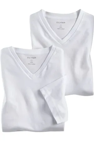 Olymp T-Shirt »Casual«, (Packung, 2 tlg., 2er), mit Ton-in-Ton Logostickerei am Ärmel