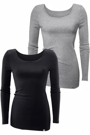 Bench Langarmshirt »aus feiner Rippware«, (2er-Pack), aus weicher Baumwoll-Qualität