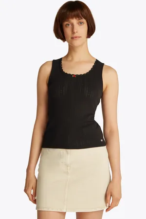Tommy Hilfiger Tanktop »TJW SLIM POINTELLE TANK TOP«, mit Spitze, mit Lochmuster