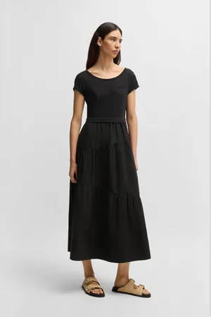 HUGO BOSS Volantkleid »C_Enesi_2«, mit Rückenausschnitt