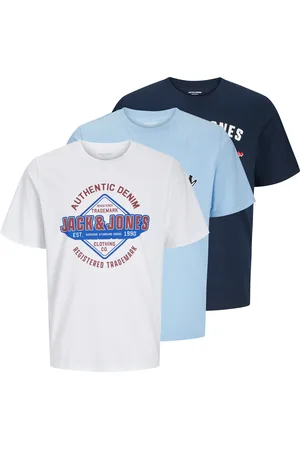 JACK & JONES Rundhalsshirt »JJELOGO TEE SS O-NECK 2 COL SS25 3PK MP«, (Packung, 3 tlg.)