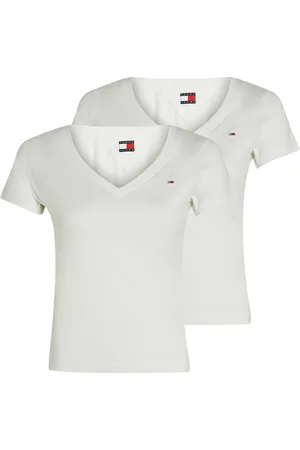 Tommy Hilfiger T-Shirt »TJW 2PACK V-NECK TEE«, (Packung, 2 tlg., 2-er Pack), mit Logostickerei