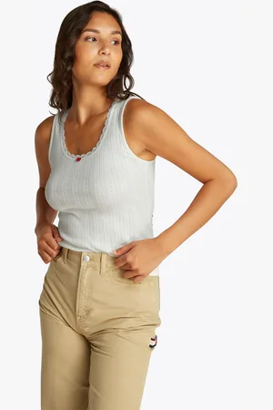 Tommy Hilfiger Tanktop »TJW SLIM POINTELLE TANK TOP«, mit Spitze, mit Lochmuster