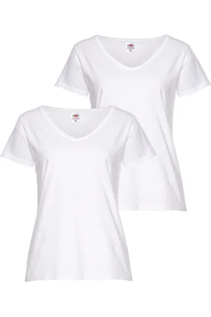 Fruit Of The Loom V-Shirt »Lady-Fit Valueweight V-Neck«, (Packung, 2 tlg., 2er-Pack)
