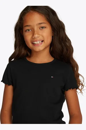 Tommy Hilfiger T-Shirt »ESSENTIAL RIB TOP SS«, mit Logostickerei