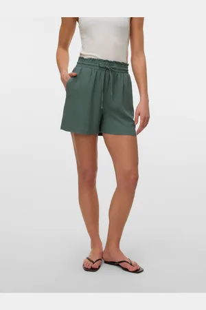 VERO MODA Shorts »VMMYMILO HW PAPERBAG SHORTS WVN GA«, mit Leinen