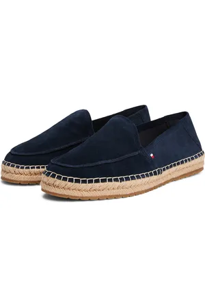Tommy Hilfiger Espadrille »HILFIGER FLEX ESPA SUEDE LOAFER«, Sommerschuh, Schlupfschuh, Slipper mit Bastbezug am Plateau