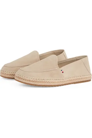 Tommy Hilfiger Espadrille »HILFIGER FLEX ESPA SUEDE LOAFER«, Sommerschuh, Schlupfschuh, Slipper mit Bastbezug am Plateau