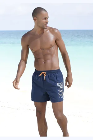 QS by s.Oliver Badeshorts, mit Logodruck und kontrastfarbenen Details