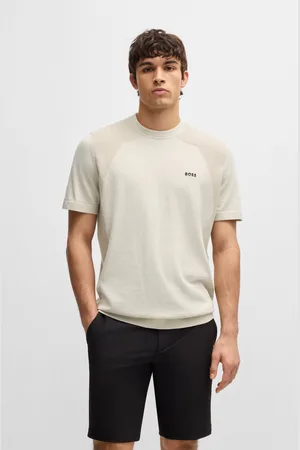 HUGO BOSS Rundhalspullover »Momentum_Lite_T24«, mit Strukturmix