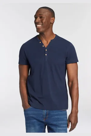 Bruno Banani T-Shirt, Mit geknöpften V-Ausschnitt