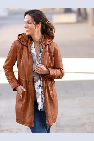 Mainpol Lederjacke, mit Kapuze
