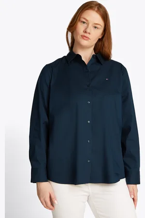 Tommy Hilfiger Hemdbluse »CRV ESS POPLIN REGULAR SHIRT«, in Großen Größen, Popeline Qualität, Logostickerei