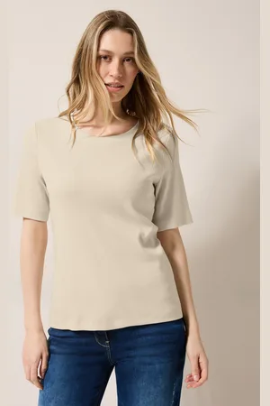 CECIL T-Shirt, mit feiner Ripp Struktur