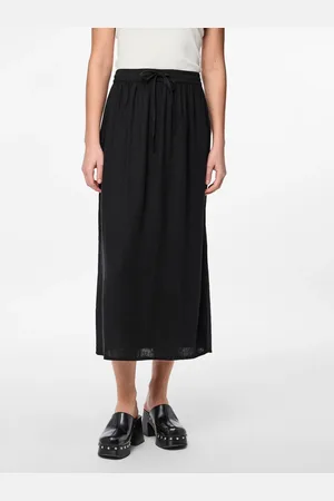 Pieces® Sommerrock »PCPIA MW ANKLE SKIRT WVN NOOS«, mit Leinen