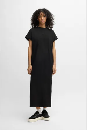 Hugo Blue Jerseykleid »Nalle_B«, mit Logostickerei Jersey Oversized mit Schlitz