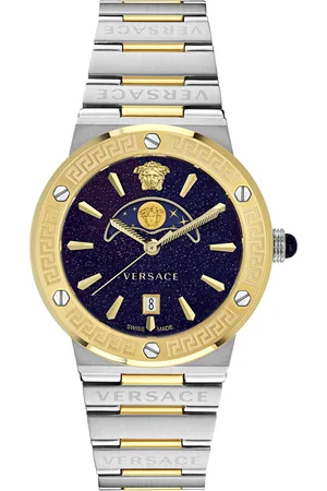 VERSACE Quarzuhr »GRECA LOGO MOONPHASE«, Armbanduhr, Damenuhr, Saphirglas, Datum, Swiss Made, Mondphase