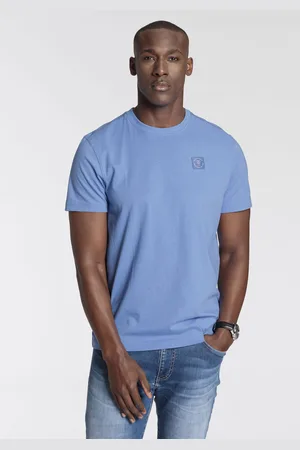 DELMAO Rundhalsshirt, Kurzarm, Regular Fit, basic, aus 100% Baumwolle