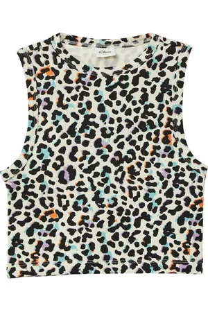 QS by s.Oliver Ripptanktop, aus Rippware und mit grafischem Muster