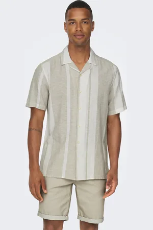 Only & Sons Kurzarmhemd »ONSCAIDEN SS STRIPE LINEN RESORT NOOS«