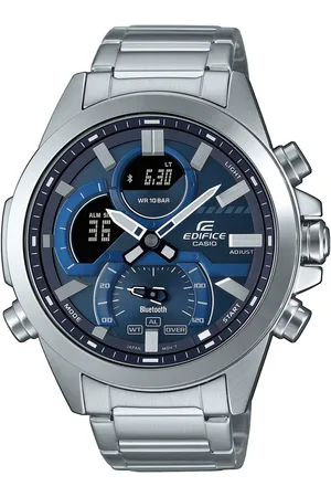 Casio Smartwatch, Armbanduhr,Herrenuhr,Bluetooth,Stoppfunktion,Weltzeit,Edelstahlarmband)