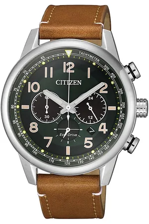 Citizen Chronograph, Armbanduhr, Herrenuhr, Solar, Datum, Stoppfunktion, Lederarmband