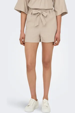 ONLY Shorts »ONLCARO HW LINEN BL BELT SHORTS CC PNT«, mit Leinen