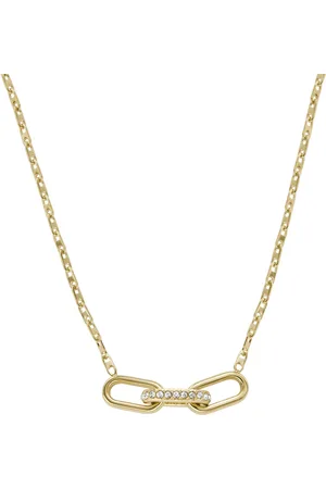 Fossil Kette mit Anhänger »HERITAGE D-LINK, JF04523710«, mit Glassteinen