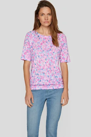 Rabe Rundhalsshirt, mit grafischem Muster