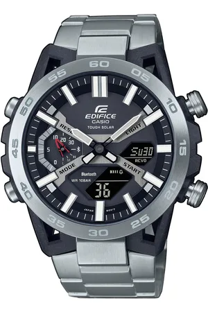 Casio Smartwatch, Solaruhr,Armbanduhr,Herrenuhr,Bluetooth,Stoppfunktion,Edelstahlarmband)