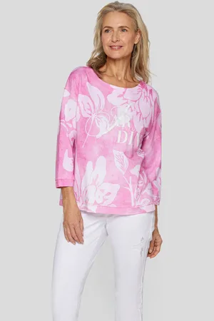 Rabe 3/4-Arm-Shirt, mit floralen Muster und Letter-Print