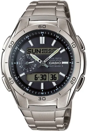 Casio Funkchronograph, Solaruhr,Armbanduhr,Herren,Digitaluhr,Titanarmband, bis10 bar wasserd.