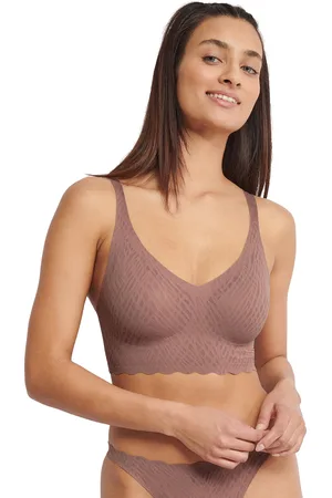 Sloggi Bustier »ZERO Feel Bliss Bralette«, Nahtlos, V-Ausschnitt, Stretch-Spitze