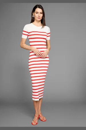 Daniel Hechter Strickkleid, wadenlang, modern, aus Viskosemischung, Kurzarm