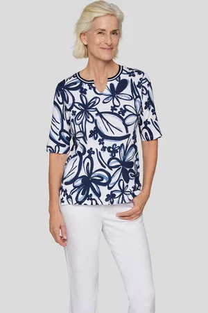 Rabe Rundhalsshirt, mit floralem Muster
