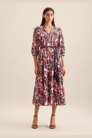 Seidensticker Sommerkleid »Schwarze Rose«, 7/8-Arm V-Neck Druck