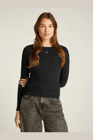 Tommy Hilfiger Langarmshirt »TJW SLIM ESSENTIAL RIB LS«, mit Logostickerei