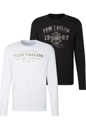 TOM TAILOR Langarmshirt, (Packung, 2 tlg.), mit Logo Print