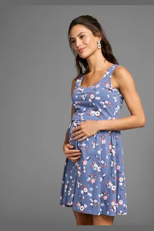 Neun Monate Umstandskleid »Kurzes Schwangerschafts-Shirtkleid, Minikleid«, Blumenkleid mit Stillfunktion