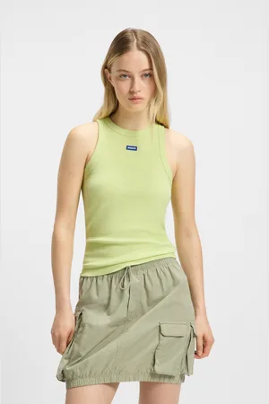 Hugo Blue Tanktop »Easy Tank_B«, Rippware aus Baumwollmischung mit Elasthan