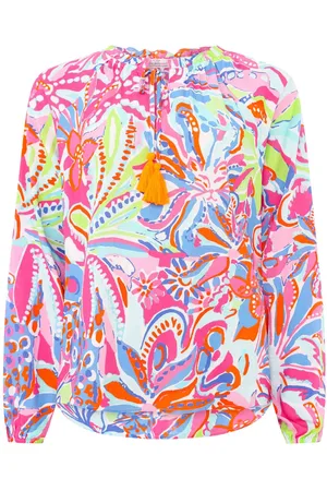 Zwillingsherz Schlupfbluse »"Happy Flower"«, mit Floralem Muster, Bindeband mit Tasseln
